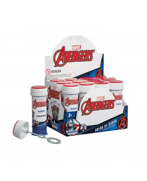 BOLHA DE SABÃO AVENGERS 60 ML COM JOGO DISPLAY C/12