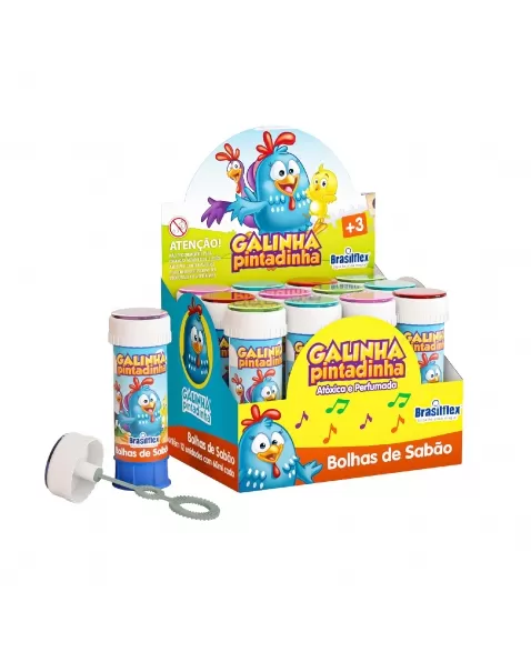 BOLHA DE SABÃO GALINHA PINTADINHA 60 ML COM JOGO DISPLAY C/12