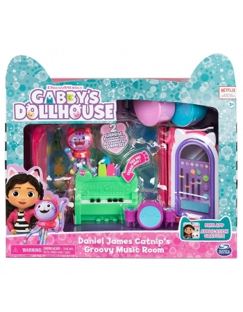 GABBYS DOLLHOUSE QUARTO DE MÚSICA GROOVY DJ RISONHO COM SONS E LUZ 3637