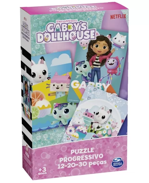 P. PROGRESSIVO GABBY\'S DOLLHOUSE ( 12, 20, 30 PEÇAS ) - 4371