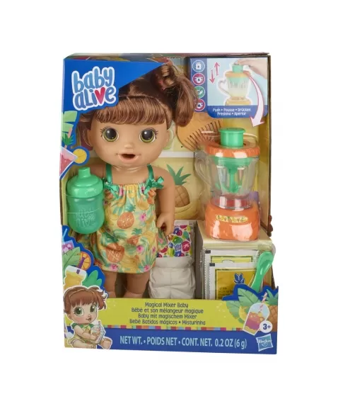 BABY ALIVE MISTURINHA SABOR TROPICAL MORENA E6944