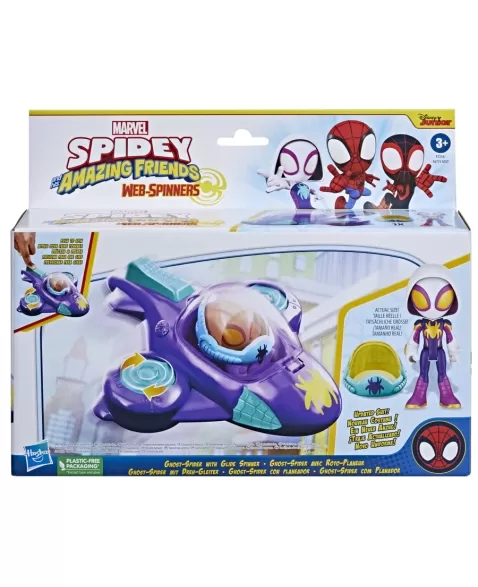 PLK SPIDEY FIGURA E VEICULO SAF GHOST GLIDE SPINNER F7254