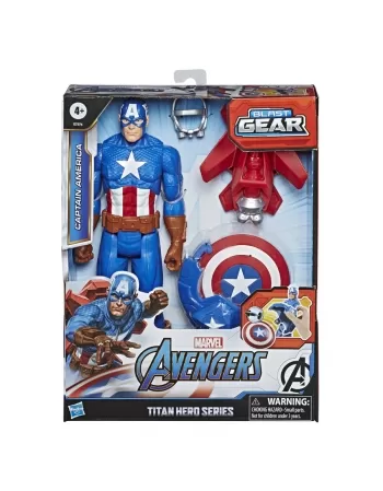 AVENGERS F 12" TITAN H BLAST GEAR CAP AMERICA C/ ACESSÓRIO E7374