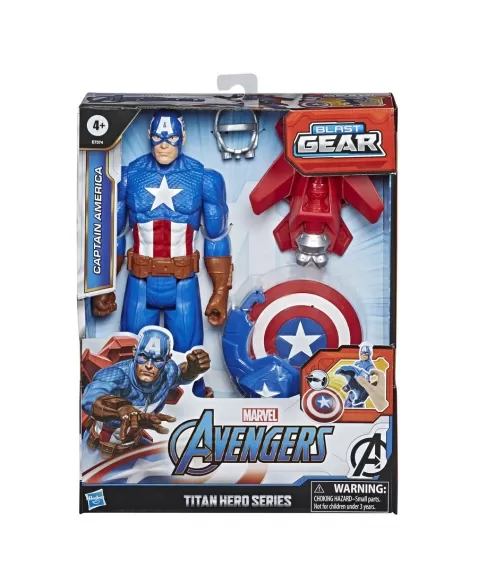 AVENGERS F 12" TITAN H BLAST GEAR CAP AMERICA C/ ACESSÓRIO E7374