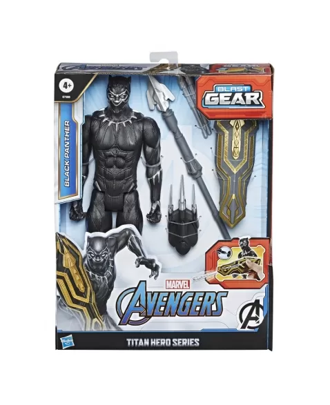 AVENGERS F12" TITAN BLAST GEAR PANTERA NEGRA C/ ACESSÓRIO E7388