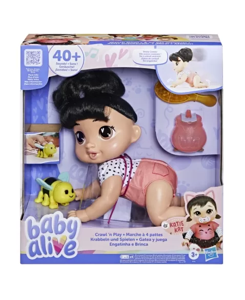 BABY ALIVE ENGATINHA E BRINCA KATIE KAT MORENA F9710