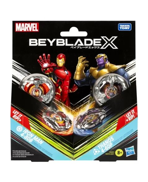 BEYBLADE X PIÃO E LANÇADOR MARVEL IRON MAN VS THANOS G0287