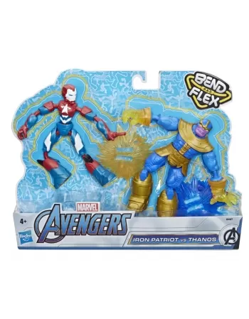 AVENGERS FIGURA BEND & FLEX PACK COM 2 E9197