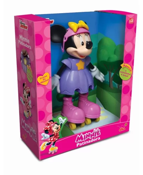 BONECA MINNIE PATINADORA COM SOM