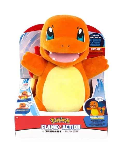 POKEMON PELUCIA CHARMANDER COM LUZ E SOM