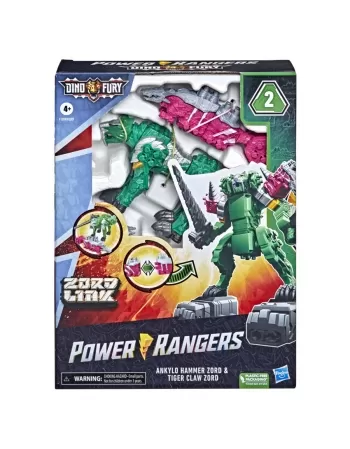 POWER RANGERS DINO FURY ZORD ANKYLO HAMMER E ZORD TIGER CLAW F1399